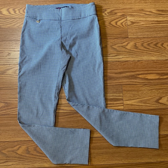 Peck&Peck women’s tummy control pants black white small checkered print sz 4 - Picture 1 of 8